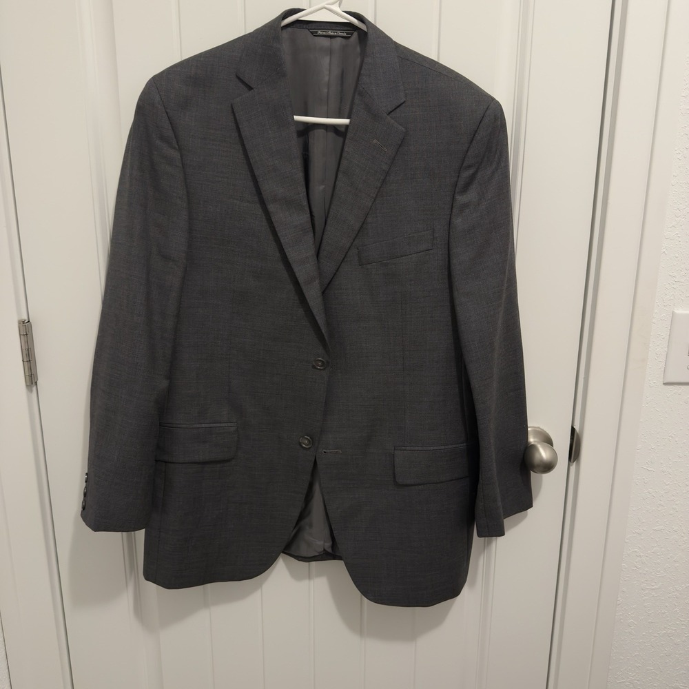 Jack Victor Men's Gray 2-button‎ Wool Suit Jacket Separate Size 40R
